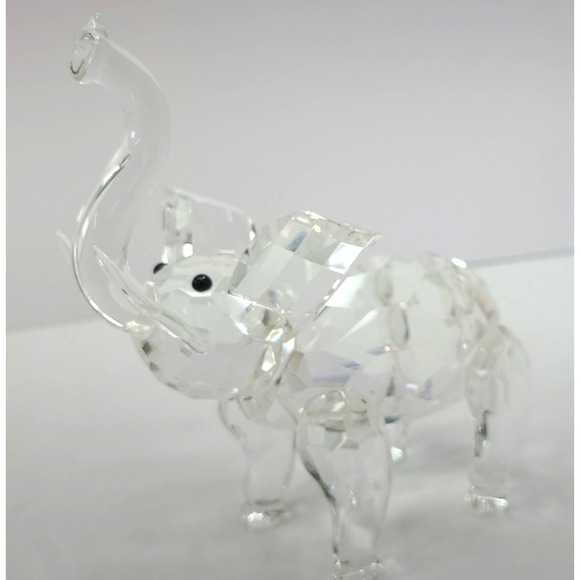 VTG Shannon Crystal Ireland Faceted Clear Crystal 6" Elephant Trunk Up-EXCELLENT - Picture 10 of 13